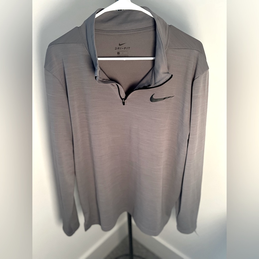 Grey Nike Dry-Fit Zip Up Pullover